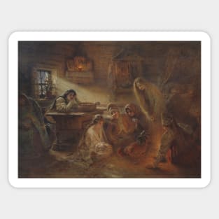 Christmastide Divination by Konstantin Makovsky Sticker